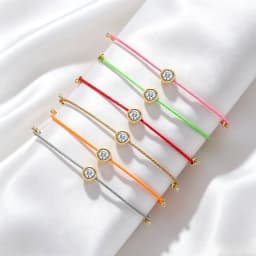 SG D Color VVS1 Moissanite Bracelet Certified 0.3ct Lab Diamond, Adjustable Cord In 6 Colors, Elegant Jewelry For Wom