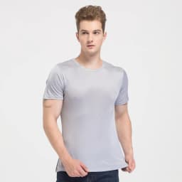 SuyaDream Mens T shirt knitted Natural Silk Solid O neck Short Sleeved Solid Tee Beige White Navy 2025 New Spring Summer Top