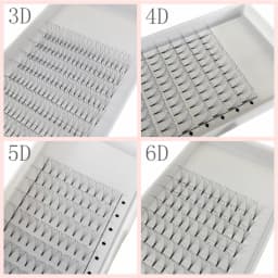 10 Pcs/lot 3D 4D 5D 6D Pre-made Fans Lashes Pointy Stem Eyelash Extensions High Quality Premade Faned C D Curl Lash Trays