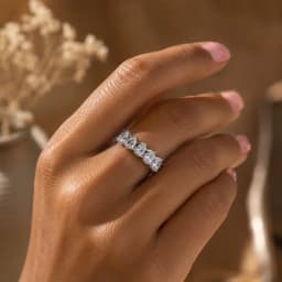 Smyoue 4*6mm Pear Cut 5 Stones Moissanite Rings for Women Luxury Dating Wedding Band Promise Real S925 Sterling Silver Jewelry