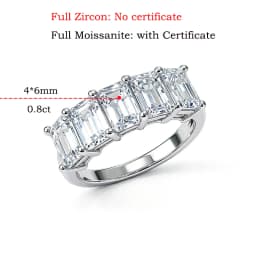 Smyoue 4*6mm Pear Cut 5 Stones Moissanite Rings for Women Luxury Dating Wedding Band Promise Real S925 Sterling Silver Jewelry