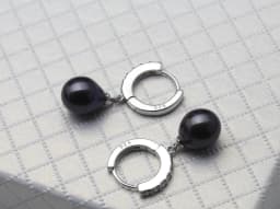 Wedding Natural White Pearl Earrings Woman,925 Silver Black Freshwater Hoop Pearl Earrings Jewelry Wife Gifts Pink