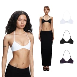 Tank Halter Neck Triangle Cup Camisole, Backless Slim Fit Stretchy Inner and Outer Wear Short Top, Halter Bikini Style Camisole, High Elasticity Slim Fit Flattering Versatile Hot Girl Style Outerwear Camisole