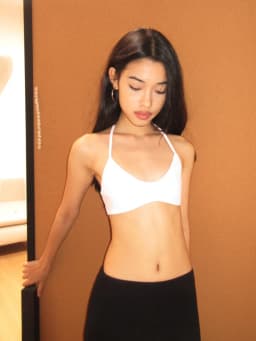 Tank Halter Neck Triangle Cup Camisole, Backless Slim Fit Stretchy Inner and Outer Wear Short Top, Halter Bikini Style Camisole, High Elasticity Slim Fit Flattering Versatile Hot Girl Style Outerwear Camisole