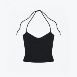 Tank Top with Multiple Colors and Tie Straps, Metal Accessories, Hollow Back Design, Slim Fit, Backless Top, Suitable for Layering or Wearing Alone, U-Neck Tank Top