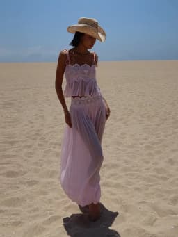 2026 Summer Fashion Square Neck Ruffled Crop Top & Long Pants 2-Piece Set Elegant Boho Resort Vacation Casual 2 Pcs Beach Outfit