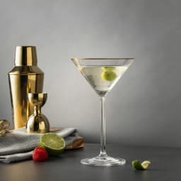 Elegant Martini Glass with Gold Rim Ideal Home Bar High Quality Glass Stylish Durable Splash Resistant Perfect Cocktails Cheers