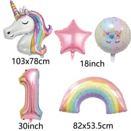 Rainbow Unicorn Foil Balloon 32inch Gradient Number Balloon Unicorn Party Supplies Unicorn Birthday Party Decoration Baby Shower