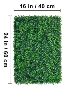 SucceBuy Artificial Boxwood Panel 24pcs 20x20/24x16 in Boxwood Hedge Wall Panels Artificial Grass Backdrop Wall Green Grass