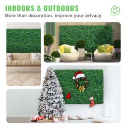 SucceBuy Artificial Boxwood Panel 24pcs 20x20/24x16 in Boxwood Hedge Wall Panels Artificial Grass Backdrop Wall Green Grass