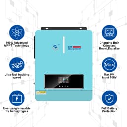 SWIPOWER 4000VA 3600W Hybrid Solar Inverter 120A MPPT Charger 24VDC to 120VAC PV（60~450VDC）