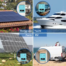 SWIPOWER 4000VA 3600W Hybrid Solar Inverter 120A MPPT Charger 24VDC to 120VAC PV（60~450VDC）
