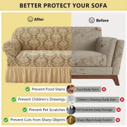 XM-Luvetoria 1pc European Jacquard Non-slip Sofa Slipcover with Skirt Relief Embossed Sofa Covers For Bedroom Office Living Room Home Decor