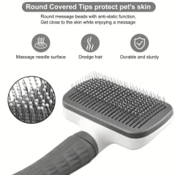 2-in-1 Pet Grooming Brush - Massaging Deshedder with Easy Cleanup