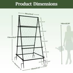 A-Shaped Metal Garden Trellis Climbing Plants Arch Outdoor Vine Plants Support with Netting