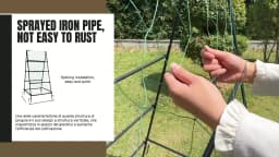 A-Shaped Metal Garden Trellis Climbing Plants Arch Outdoor Vine Plants Support with Netting