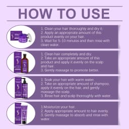Hoegoa Purple Hair Nourishing Mask Cover Gray Hair Fade Yellow Non-irritating Restore Gloss Smoothing Hair Conditioner Set