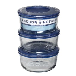 Glass Storage Containers Set of 3 BPA-Free Food Storage Round 2 Cup Microwave Safe Dishwasher Safe Stackable Storage Jars