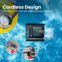2025 Upgraded Y50 Auto Swimming Pool Cleaner Powerful Cordless Robotic Cleaner with 4 Motors Self-Parking for Above Ground Pools