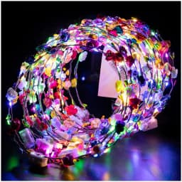 30pcs Paper Rose Wreath Set LED Light-Up Headbands, Party Wreaths, Suitable for Glow-in-the-Dark Wedding Party Hair Accessories