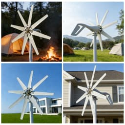 US Delivery of 3000W Horizontal Turbine 12V/24V/48V Low-Noise Household 220V From