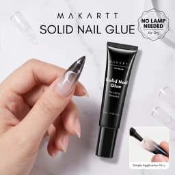 Makartt Hema-Free Semi Solid Nail Glue Strong Air-Dry 20s Fake Nail Tips Adhesive No UV Needed DIY Manicure 10ml Home Salon