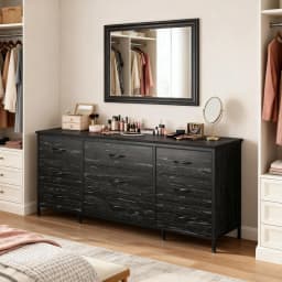 TV Stand with 9 Wide Drawer Dresser, 47 inch Long Dresser for Bedroom, Sturdy Metal Frame, Hallway, Entryway,Customized