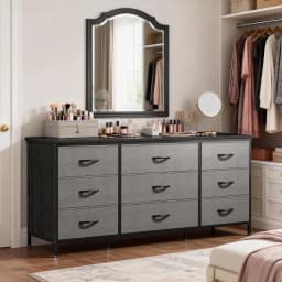 TV Stand with 9 Wide Drawer Dresser, 47 inch Long Dresser for Bedroom, Sturdy Metal Frame, Hallway, Entryway,Customized