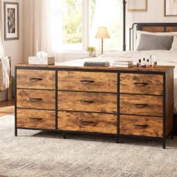 TV Stand with 9 Wide Drawer Dresser, 47 inch Long Dresser for Bedroom, Sturdy Metal Frame, Hallway, Entryway,Customized