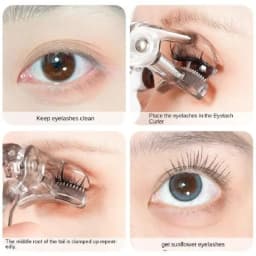 Dual-Type Eyelash Curler with Comb – Wide & Partial Clip Options, Waterproof, Long-Lasting, Natural Curl, Unisex Certified