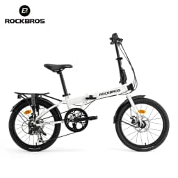 ROCKBROS 20 Inches Folding Bike Lightweight Portable Carbon Steel Frame 7-Speed Shifter Disc Brake Daily Commute Folding Bicycle