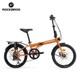 ROCKBROS 20 Inches Folding Bike Lightweight Portable Carbon Steel Frame 7-Speed Shifter Disc Brake Daily Commute Folding Bicycle