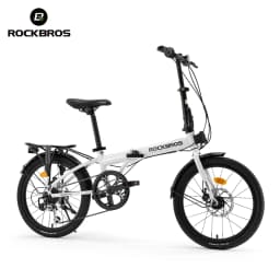 ROCKBROS 20 Inches Folding Bike Lightweight Portable Carbon Steel Frame 7-Speed Shifter Disc Brake Daily Commute Folding Bicycle