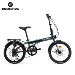 ROCKBROS 20 Inches Folding Bike Lightweight Portable Carbon Steel Frame 7-Speed Shifter Disc Brake Daily Commute Folding Bicycle