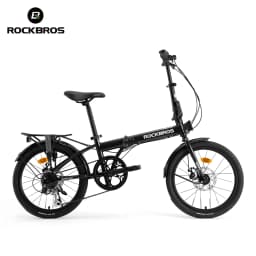 ROCKBROS 20 Inches Folding Bike Lightweight Portable Carbon Steel Frame 7-Speed Shifter Disc Brake Daily Commute Folding Bicycle