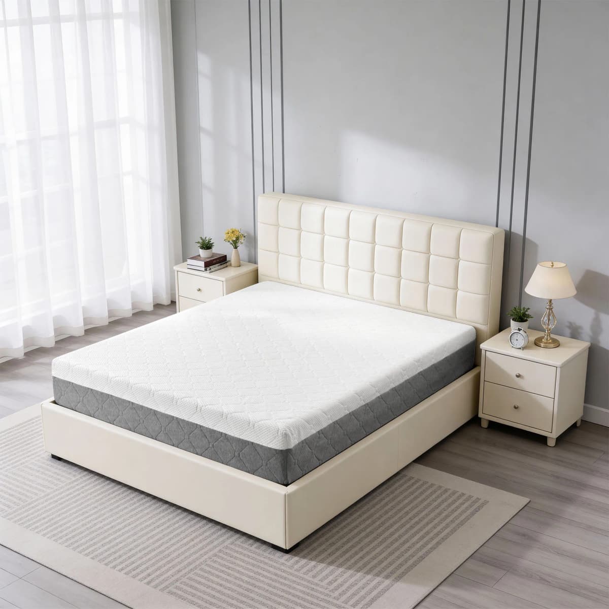 5/6/8/10/12 Inch Medium Firm Mattress, Cool Gel Memory Foam Bed Mattress for Pressure Relief & Comfort Sleep, CertiPUR-US Certif