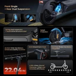 Electric Scooter Max Speed 20 Mph, 1000W, 10" Tubeless Tires, 40 Max Miles Range Folding E-Scooter APP Smart Support Family Use