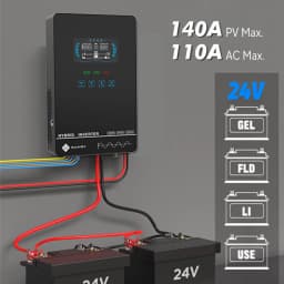 SUMRY 4KW Off Grid Solar Inverter 24V Pure Sine Wave Built-in140A MPPT Solar Charger Cold Restart Function Work Without Battery