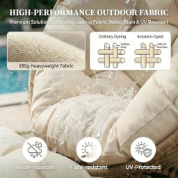 Indoor Outdoor Egg Chair with Ottoman Thick Cushioned Lounge with Footrest 440lbs for Patio Balcony Bedroom Sunroom, Customized