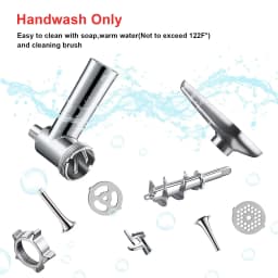 Metal Meat Grinder Attachment for KitchenAid Stand Mixer with 4 Grinding Plates 3 Sausage Tubes 2 Blades
