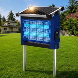 Solar Bug Zapper Outdoor, 4500V Mosquito Zapper with Panel Sensor, Waterproof Electric Fly Zapper for Garden Patio Camping
