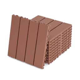 Plastic Interlocking Deck Tiles (84 Pack) - 12"x12" Outdoor Patio Flooring, Decking Tiles for Poolside, Backyard, Balcony