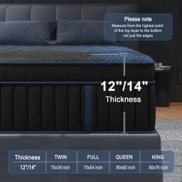 14"Gel Memory Foam Hybrid Pocket Spring Mattress Twin Full Queen King Bed Mattress In A Box, Medium Firm Motion Isolation