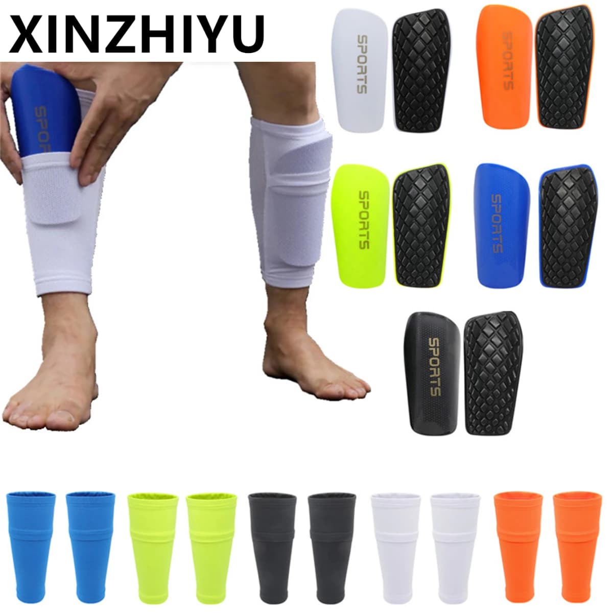 Soccer Shin Guards Football Protectors Pads Adult Kids Shinguards Light Sock Insert Board Boy Training Legging Protective Gear