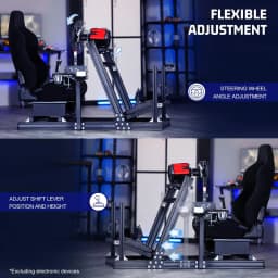 Proile Racing Simulator Cockpit with Seat, Adjusent, It or Thrusaster, or Anatec, or G29 GPro, Sim E 8040, Not Include St