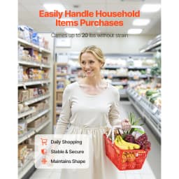 SucceBuy 4/12/20 PCS Shopping Baskets 21L Stackable PE Plastic Grocery Baskets with Handles Portable for Stores Supermarket Use