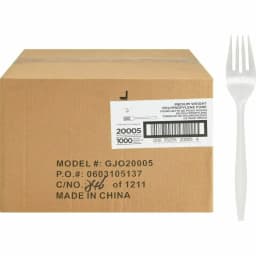 GJO20005, Individually Wrapped Fork, 1000 / Carton, White