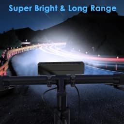 Solar Bicycle Light with Horn USB Rechargeable MTB Road Bike, Waterproof LCD Display Front Lamp Flashlight Bicycle Light 2000mAh