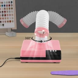 60W Vacuum Dust Collector, 19*19*21cm Dust Extractor, Vacuum Cleaner With Fan and 360° Rotatable Duct for Nail Grinding, Dentists, Clinics, Engraving
