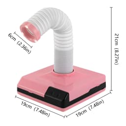 60W Vacuum Dust Collector, 19*19*21cm Dust Extractor, Vacuum Cleaner With Fan and 360° Rotatable Duct for Nail Grinding, Dentists, Clinics, Engraving